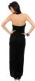 Sequin Beaded Halter Neck Formal Gown with Front Slit back